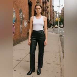 Vtg Danier Leather High Rise Straight Leg Pants